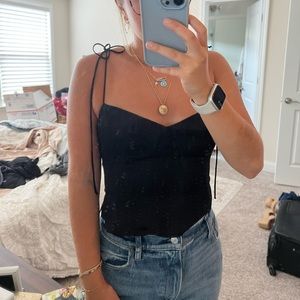 Black strappy top